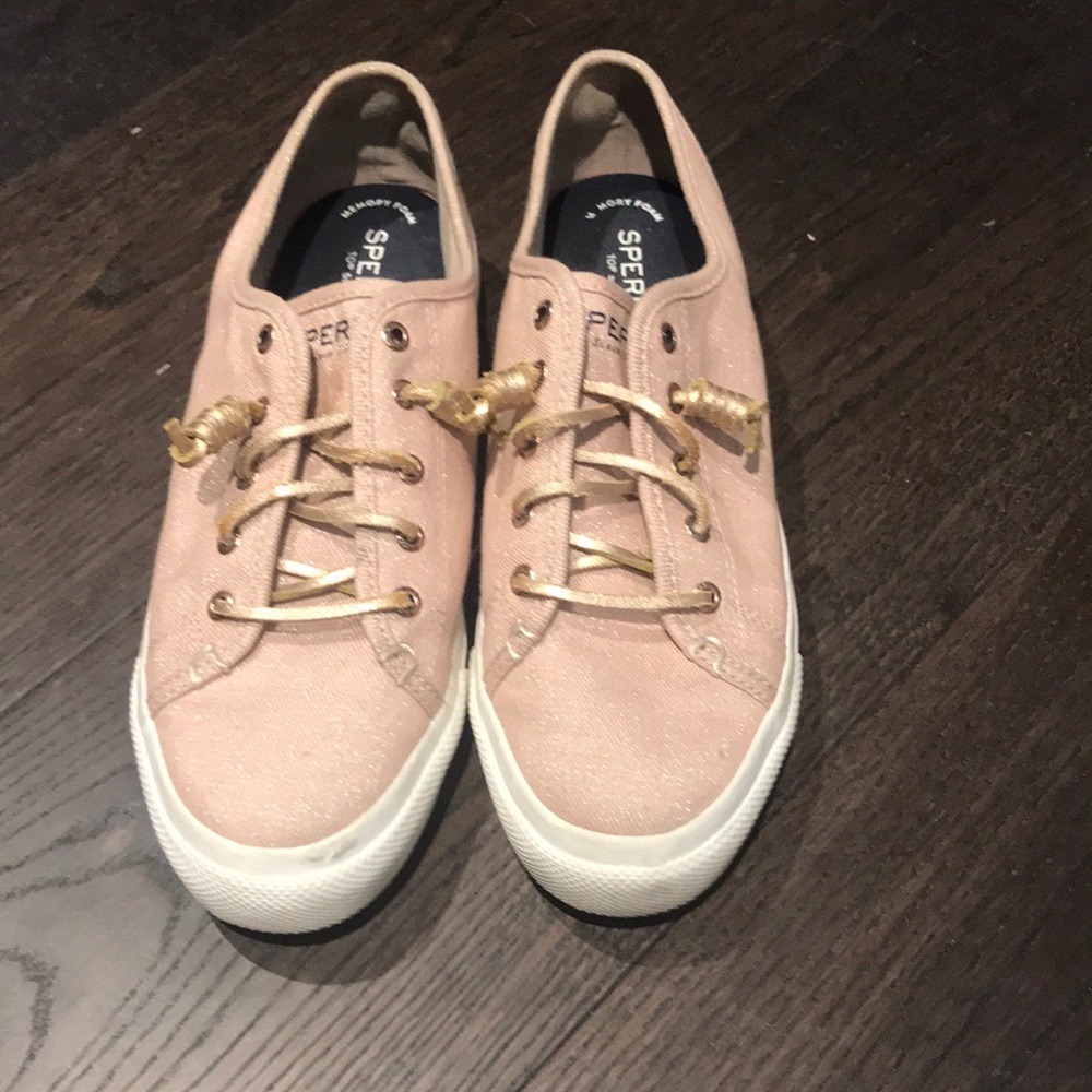 Pink Sperry Top Sider fashion sneakers